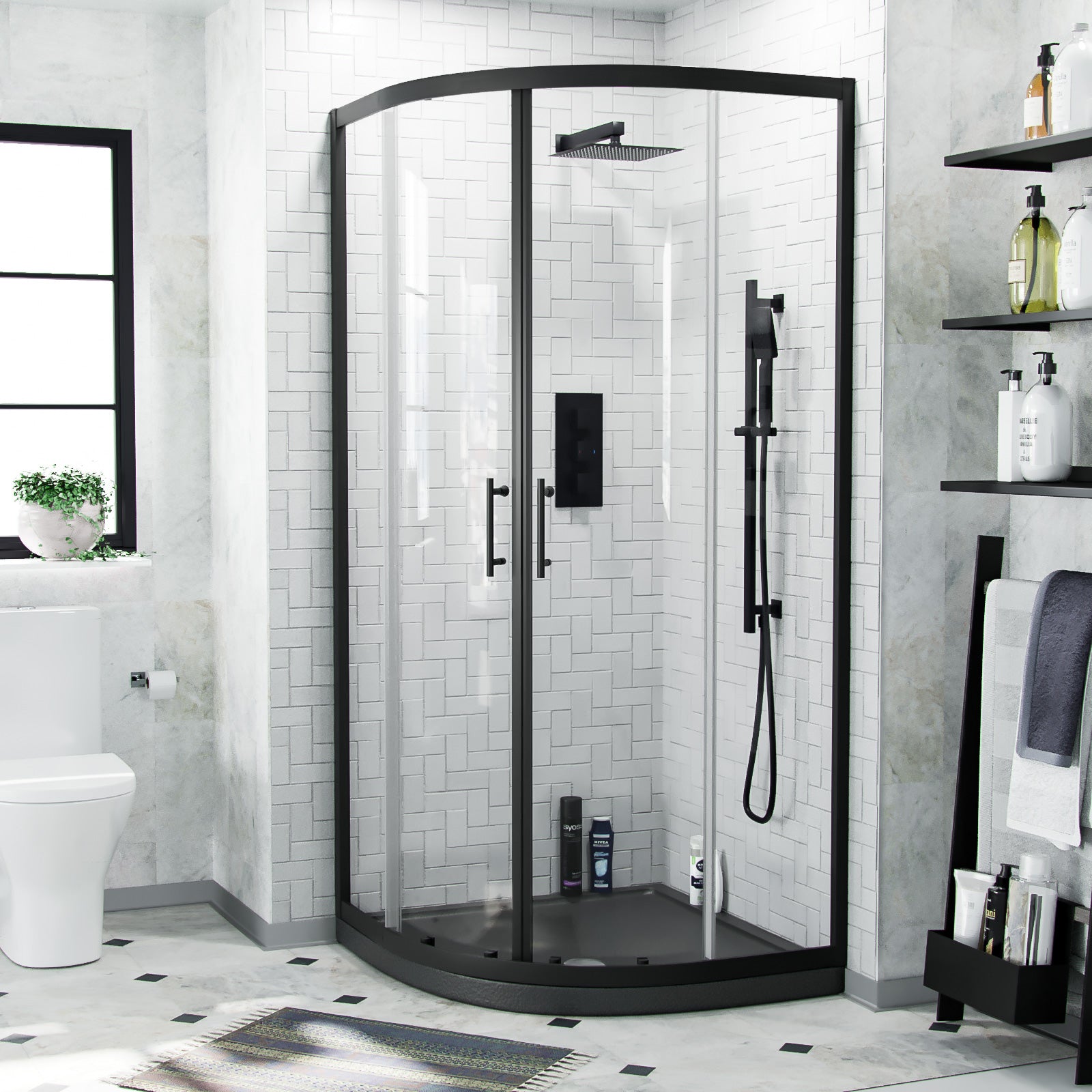 Harper Quadrant Shower Tray Slate Grey