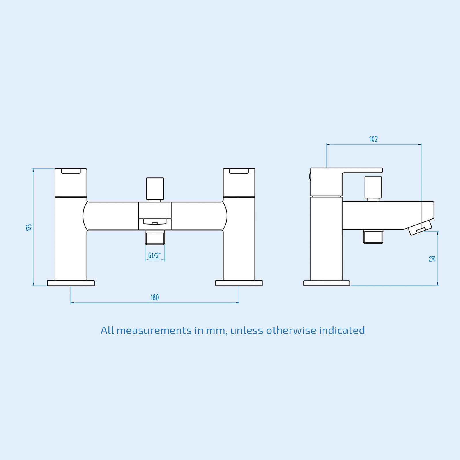 Chrome Modern Brass Bath Filler Shower Mixer Tap Bathroom & Handheld Shower