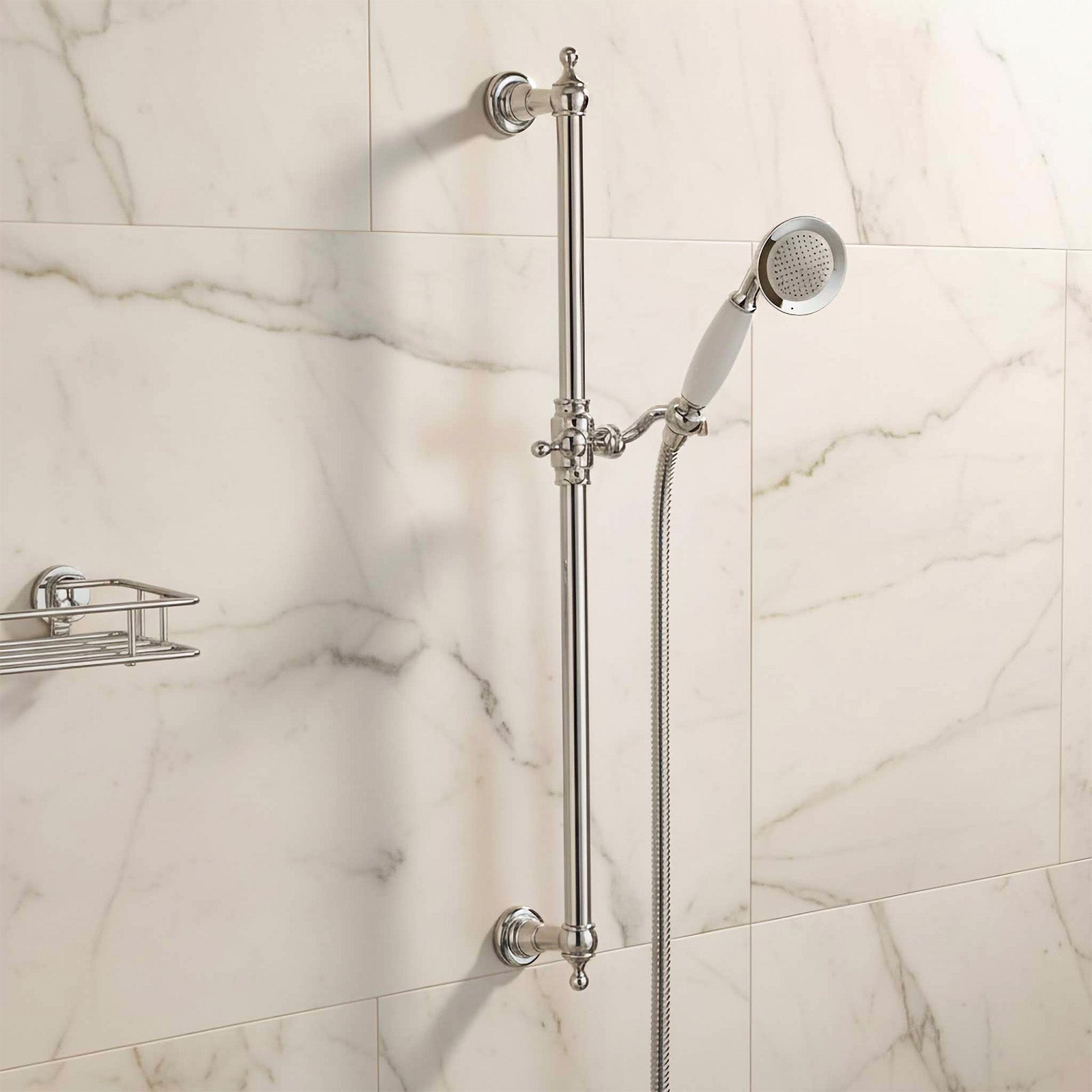 Ralph Traditional Solid Brass Slider Rail Shower Handset & 1.5m Shower Hose