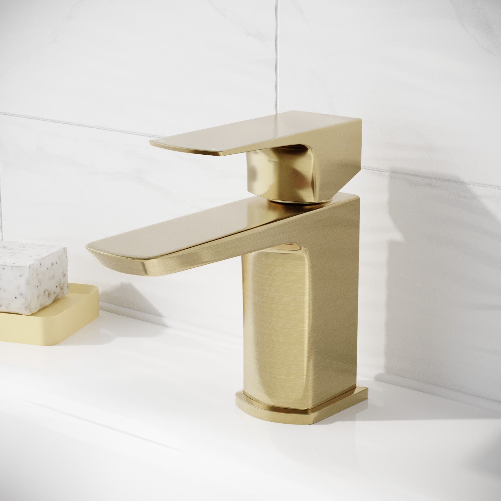 Brushed Brass Bathroom Cloakroom Basin Mono Mixer Tap