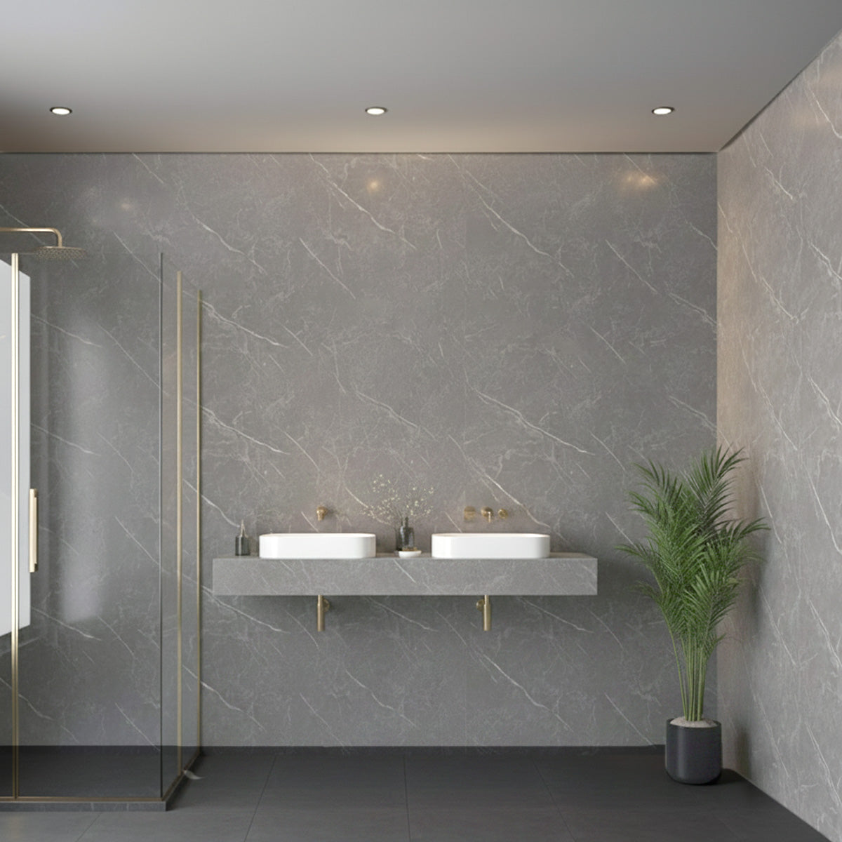 Tuscany Grey Marble PVC Shower Wall Panel 1000mm x 2400 mm x 10mm
