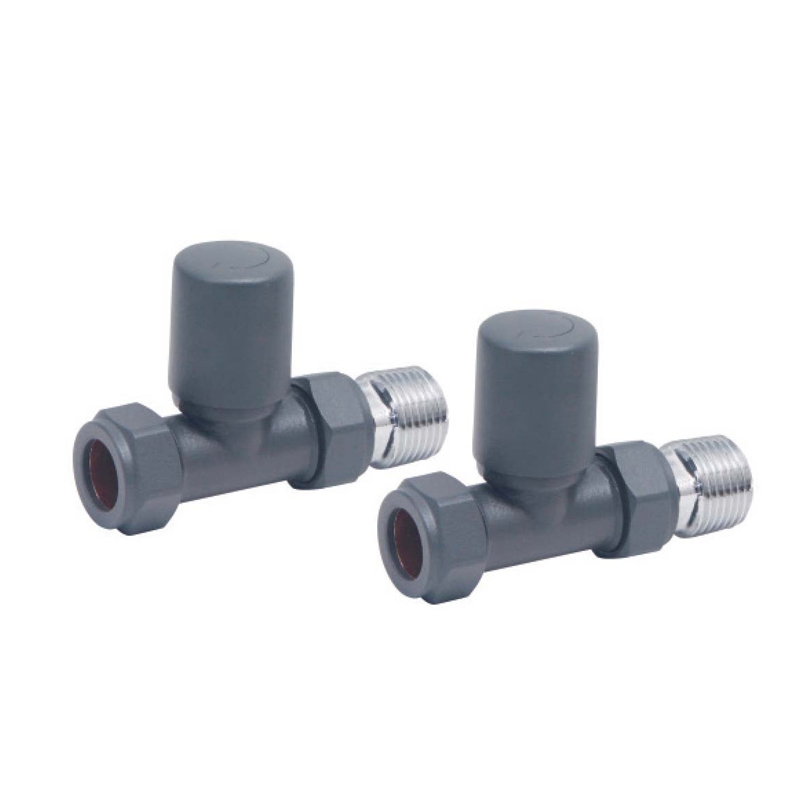 Modern Straight Radiator Valves Anthracite