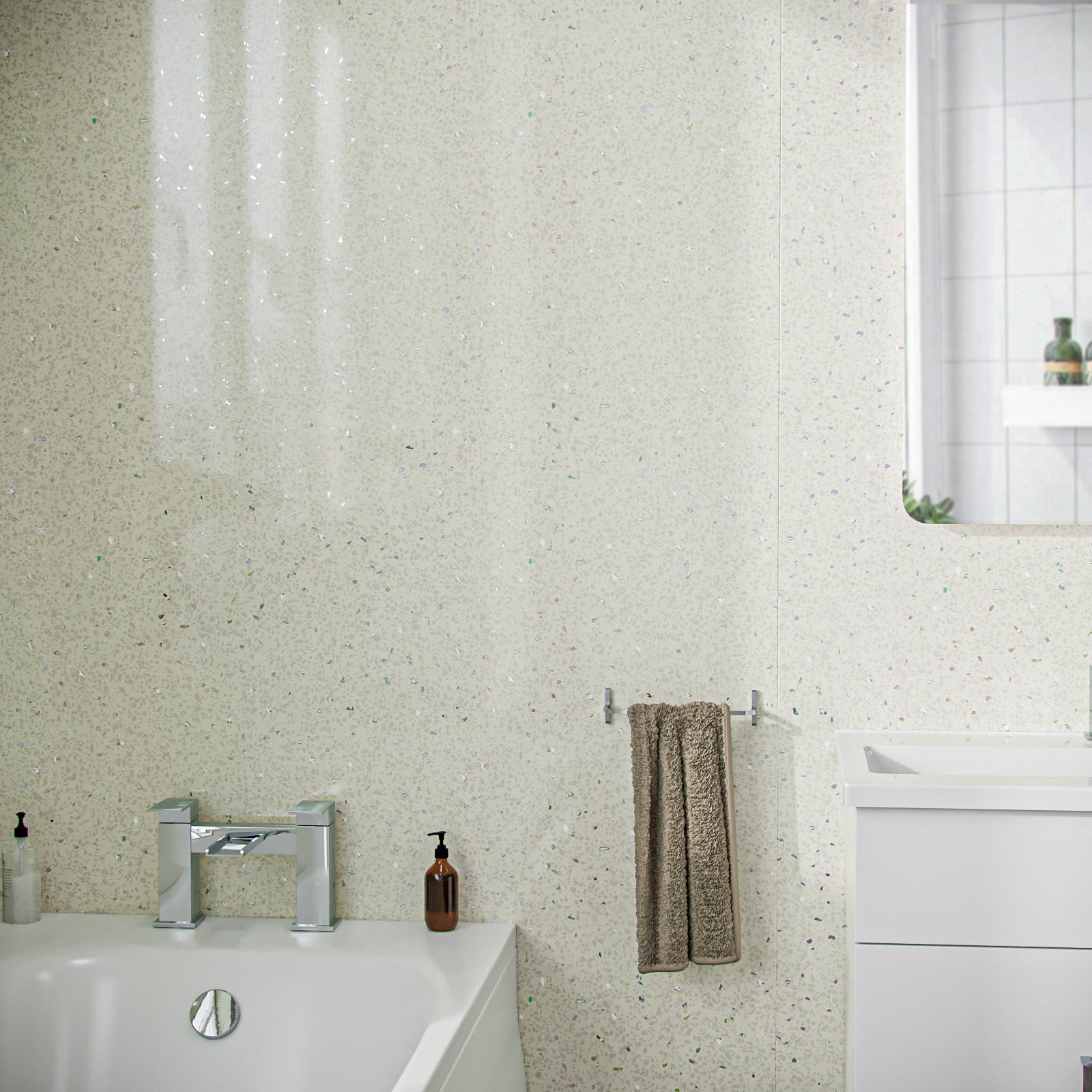 Travertine Galaxy 1.2 x 2.4 m Bathroom PVC Cladding Shower Wet Wall Panels