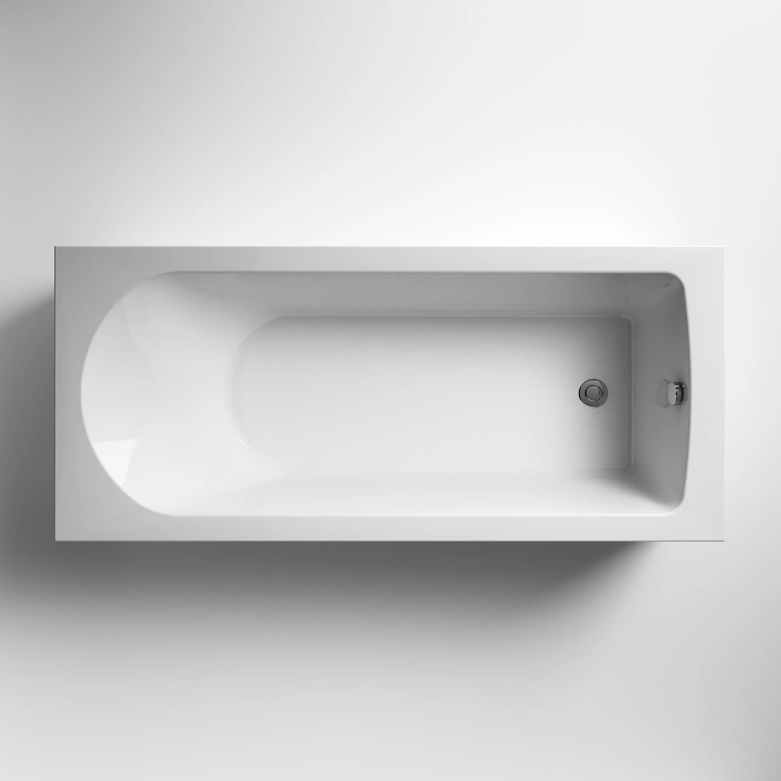 Standard Single Ended Bath 1600 x 700 in White with Bath Leg