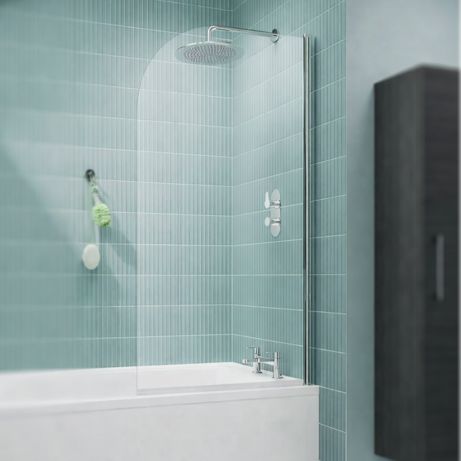 Chrome 800mm Frameless Curved Pivot Bath Shower Screen Door