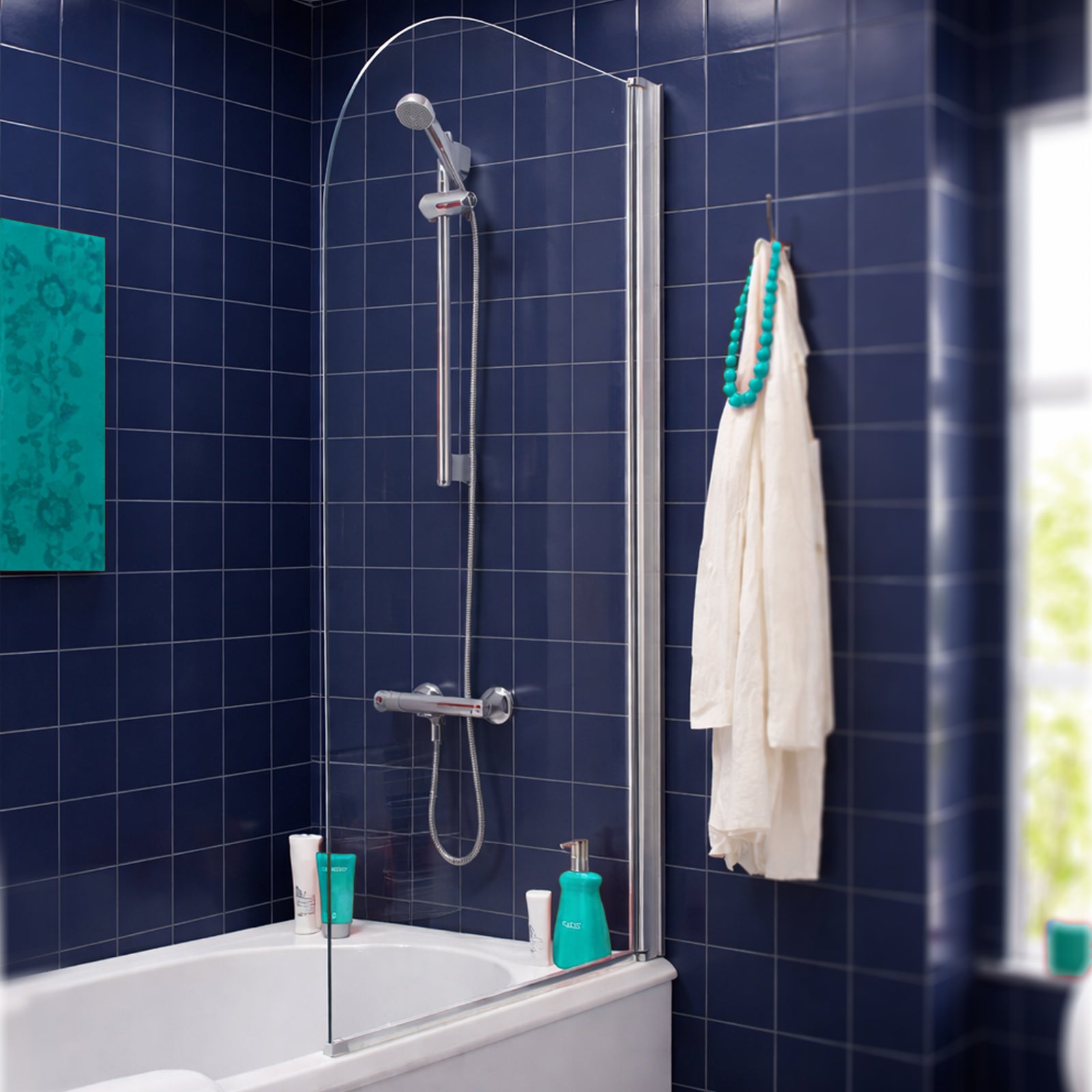 Chrome 800mm Frameless Curved Pivot Bath Shower Screen Door