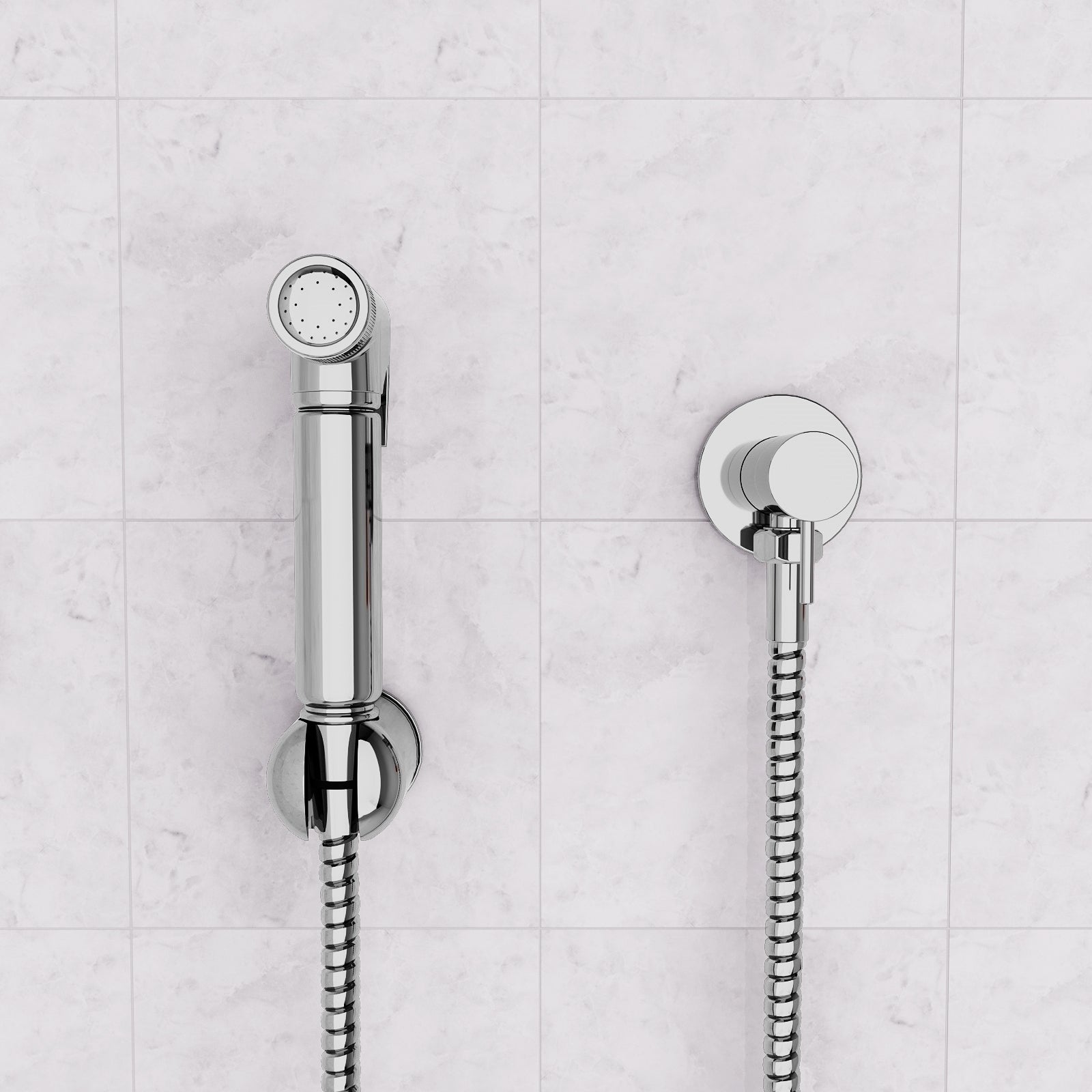 Modern Bathroom Chrome Douche Bidet Spray + Thermostatic Mixing Valve 15mm
