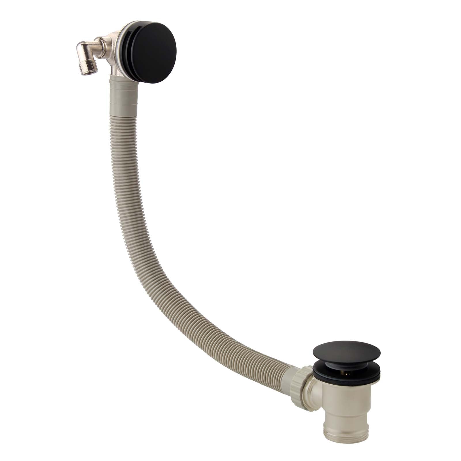 Bath Modern Matte Black Filler, Sprung Waste & Overflow And Easy Clean