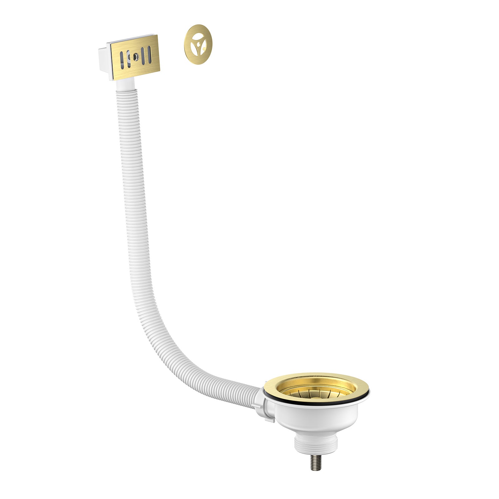 Kitchen Basin Waste with Overflow - Brushed Brass