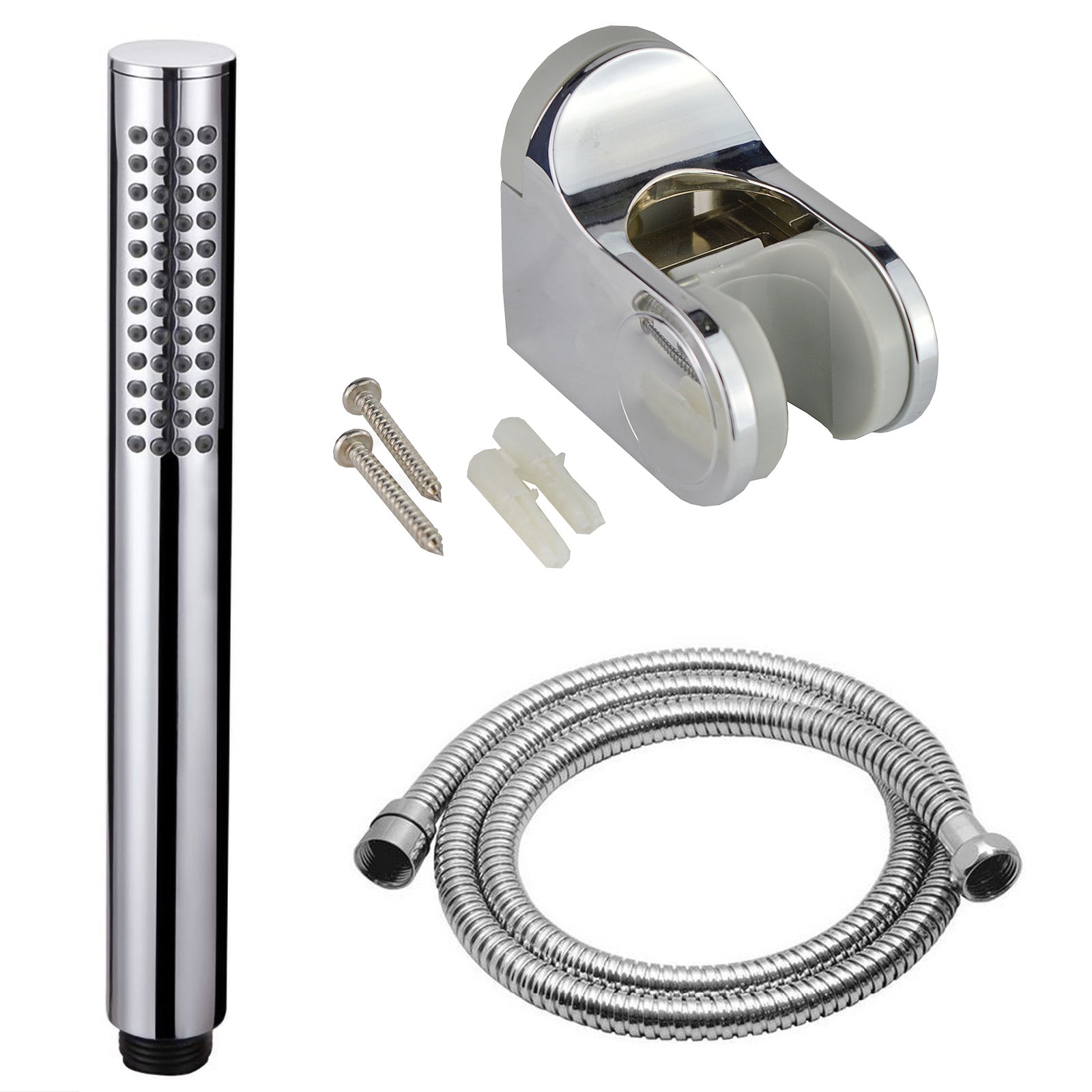 Minimal Pencil Handheld Shower Head, Shower Hose and Wall Mount Holder