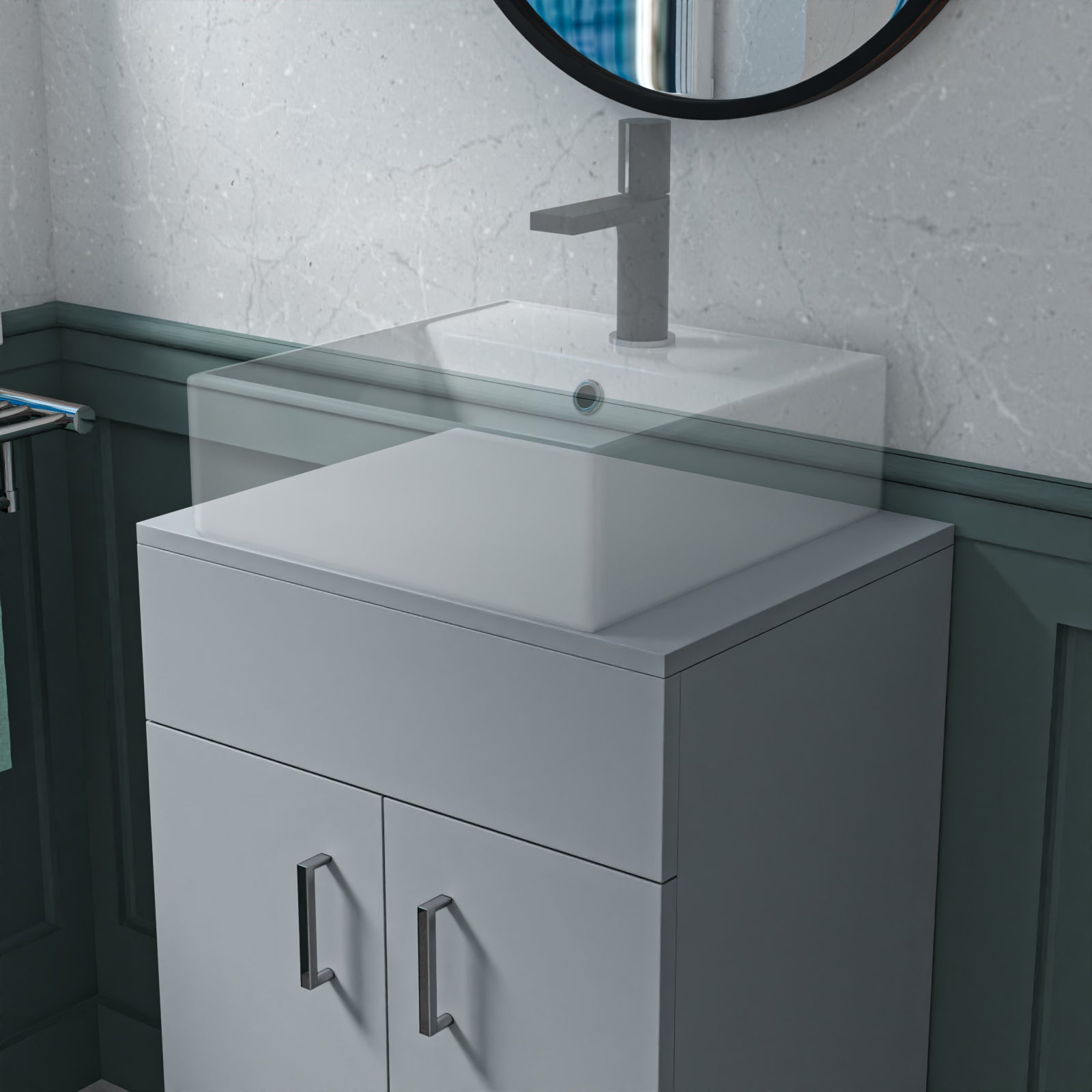 500mm Grey Moisture Resistant Vanity Cabinet Worktop