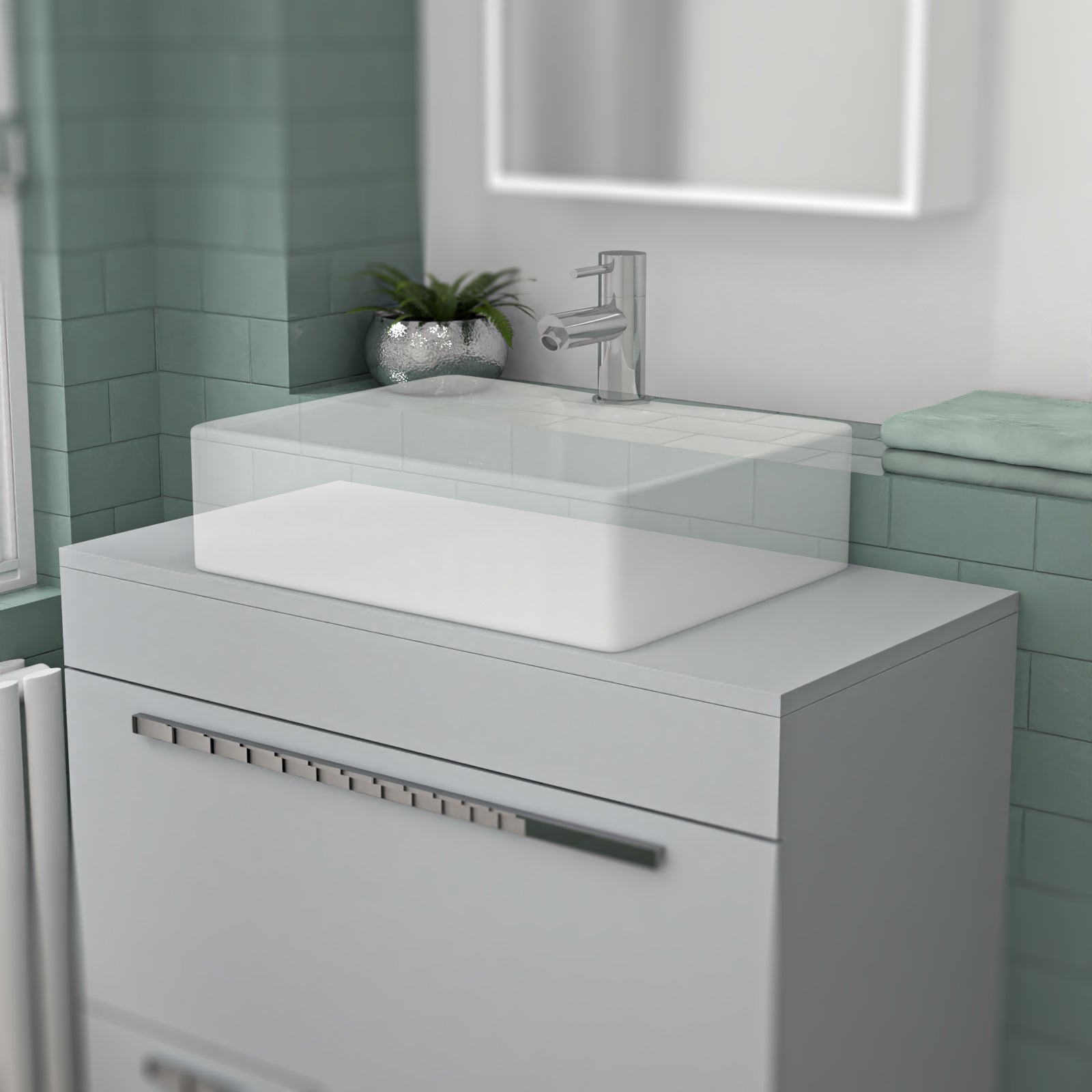800mm Grey Moisture Resistant Vanity Cabinet Worktop