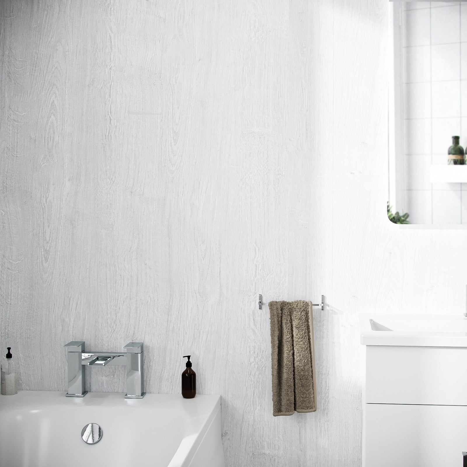 PVC Wall Panel White Wood Matt 250mm X 2700mm X 5mm (Pack Of 4)