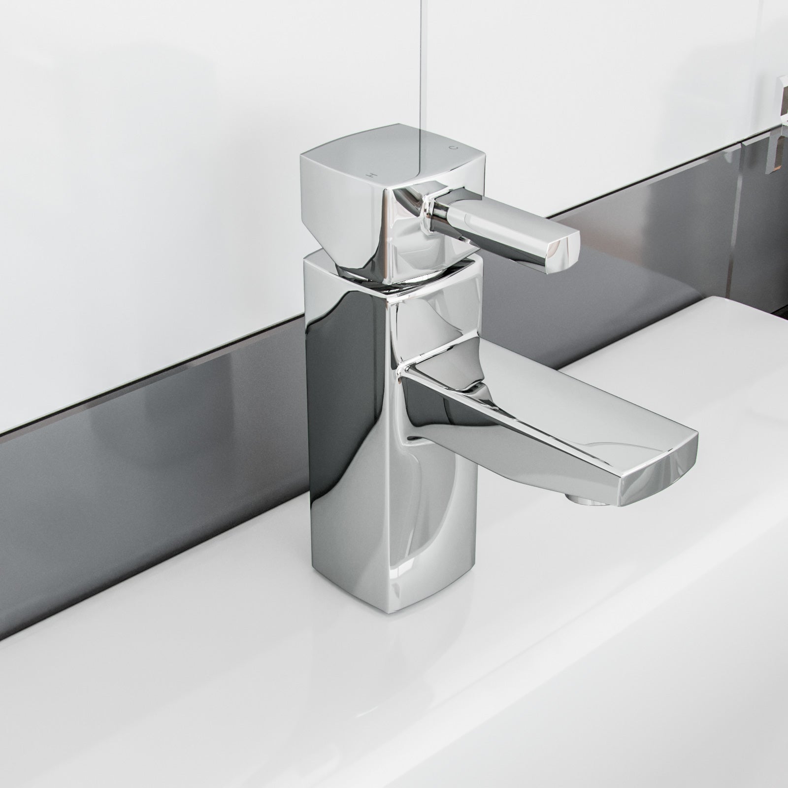 Boston Bathroom Basin Sink Mono Mixer Tap Chrome Solid Brass Ceramic Discs