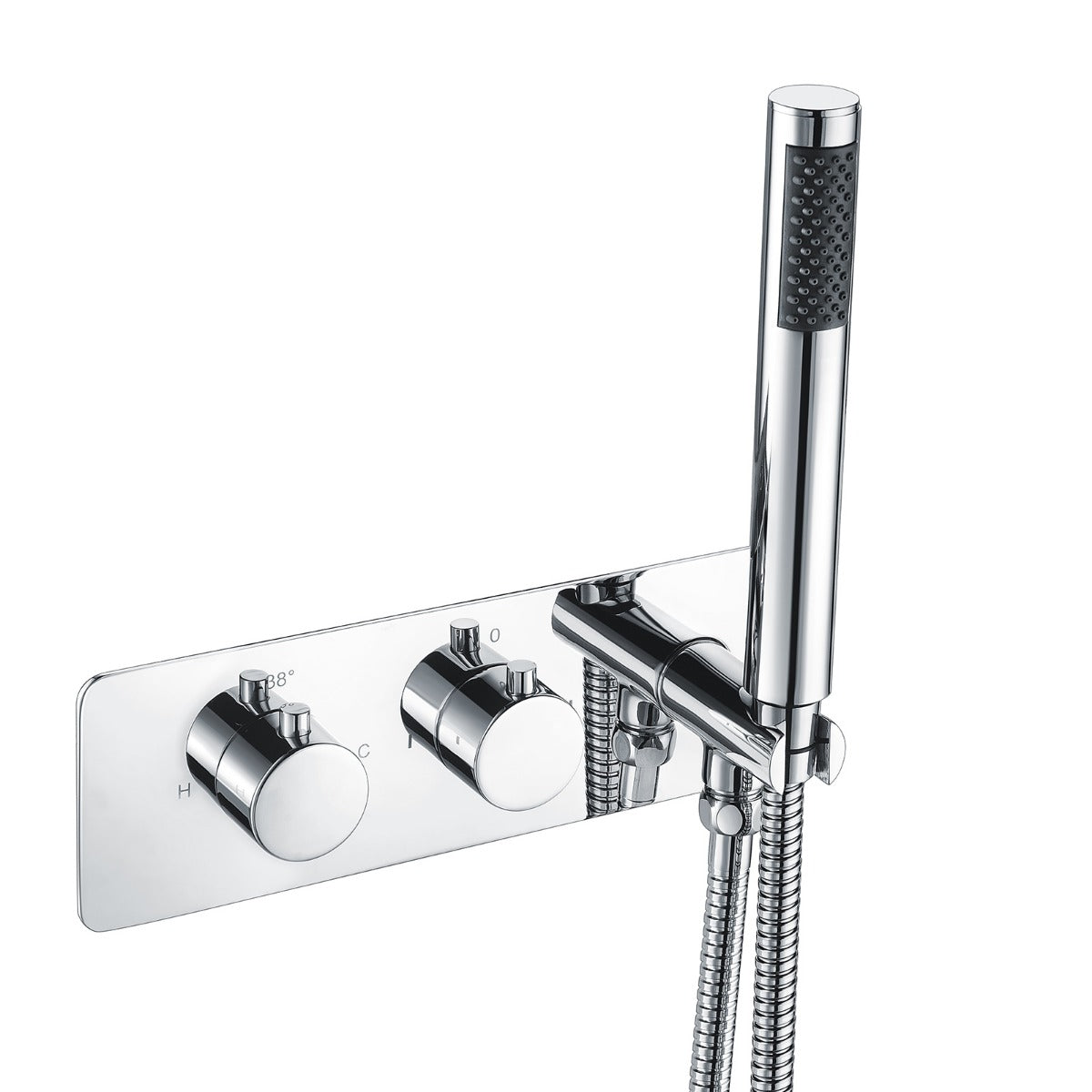 Dial 2 Way Round Thermostatic Concealed Valve Diverter & Shower Handset