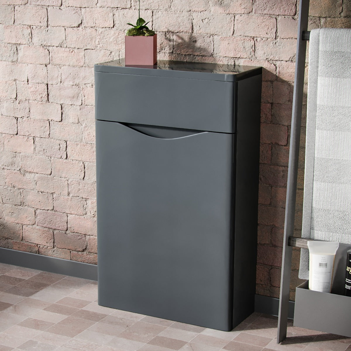 Merton 500mm Grey Modern Back To Wall WC Unit BTW Bathroom Furniture