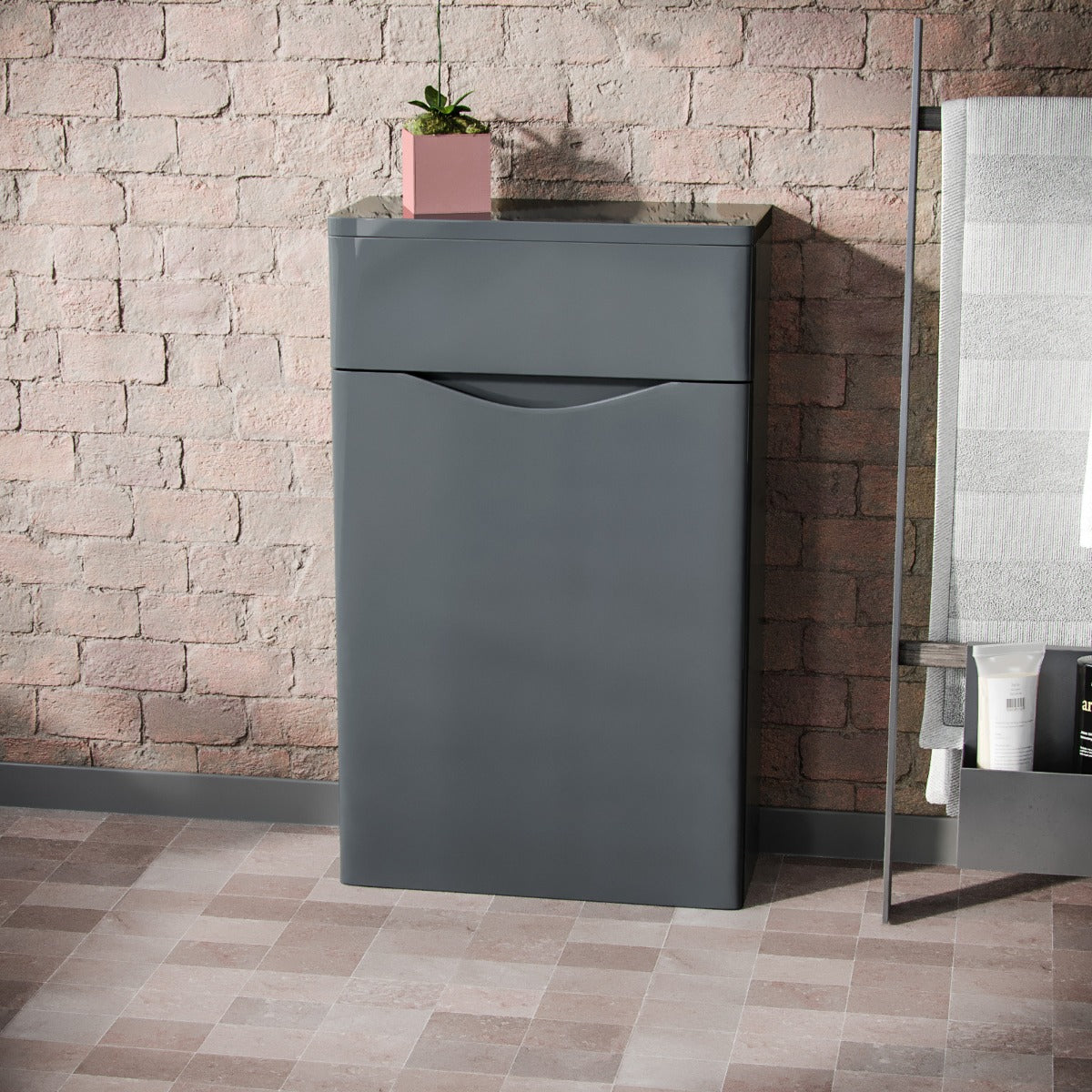 Merton 500mm Grey Modern Back To Wall WC Unit BTW Bathroom Furniture