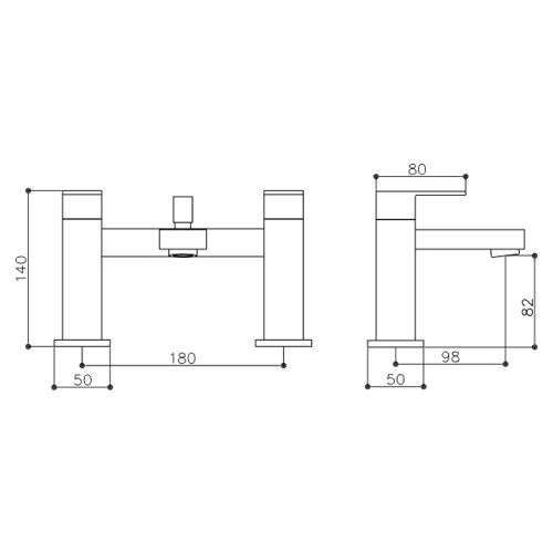Brayton Modern Bathroom Design Square Chrome Bath Shower Mixer Tap With Handset Kit