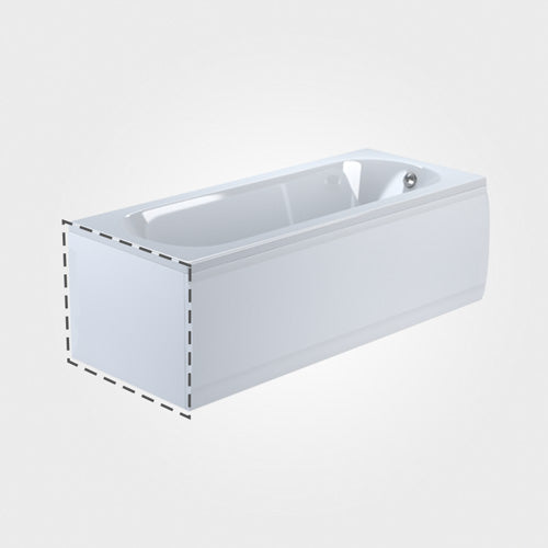 Modern 600 x 500 mm White Acrylic End Bath Panel