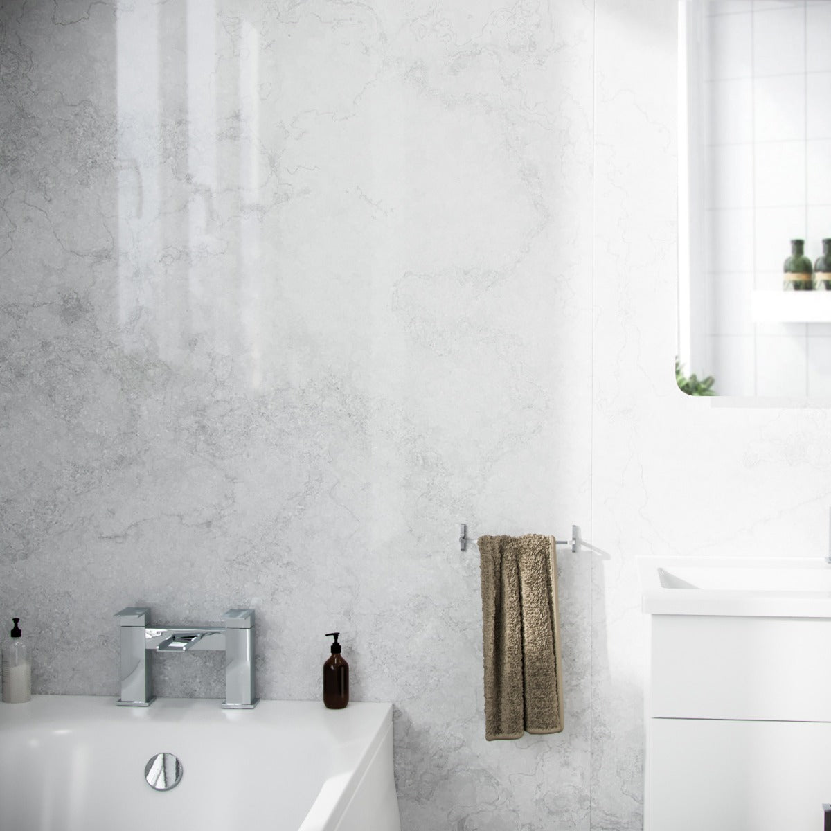 PVC Wall Panel Grey Marble 250mm X 2700mm X 5mm (Pack Of 4)