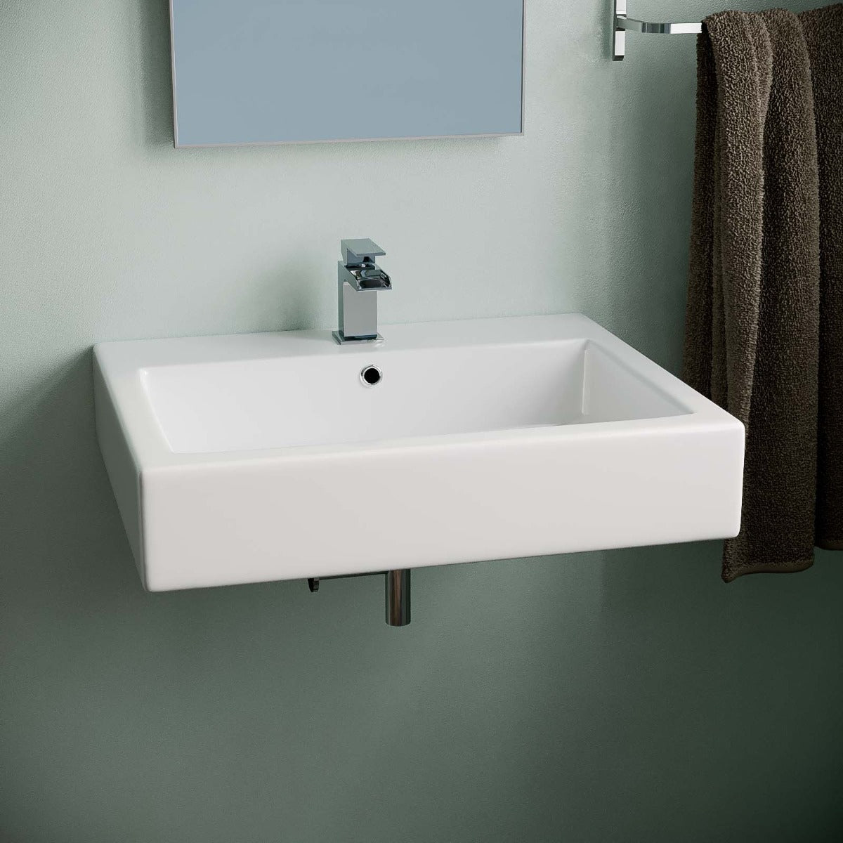 Lomond 570mm Wall Hung Rectangle Basin White