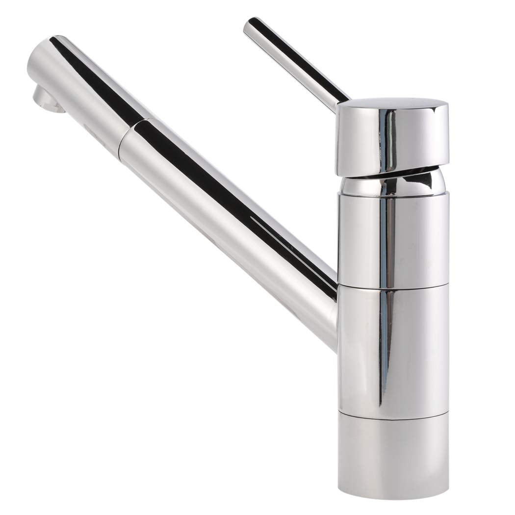 Modern Kitchen Sink Mixer Tap Long Neck Swivel Spout Single Lever | Nilikta