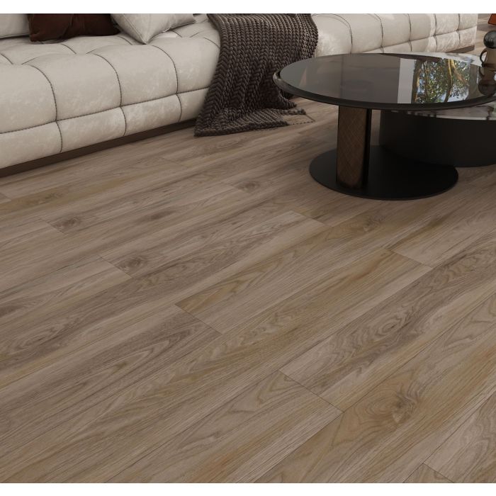 SPC Vinyl Click Flooring Wood Plank 220mm x 180mm Light Oak 5.35mm Thick - Pack Of 10