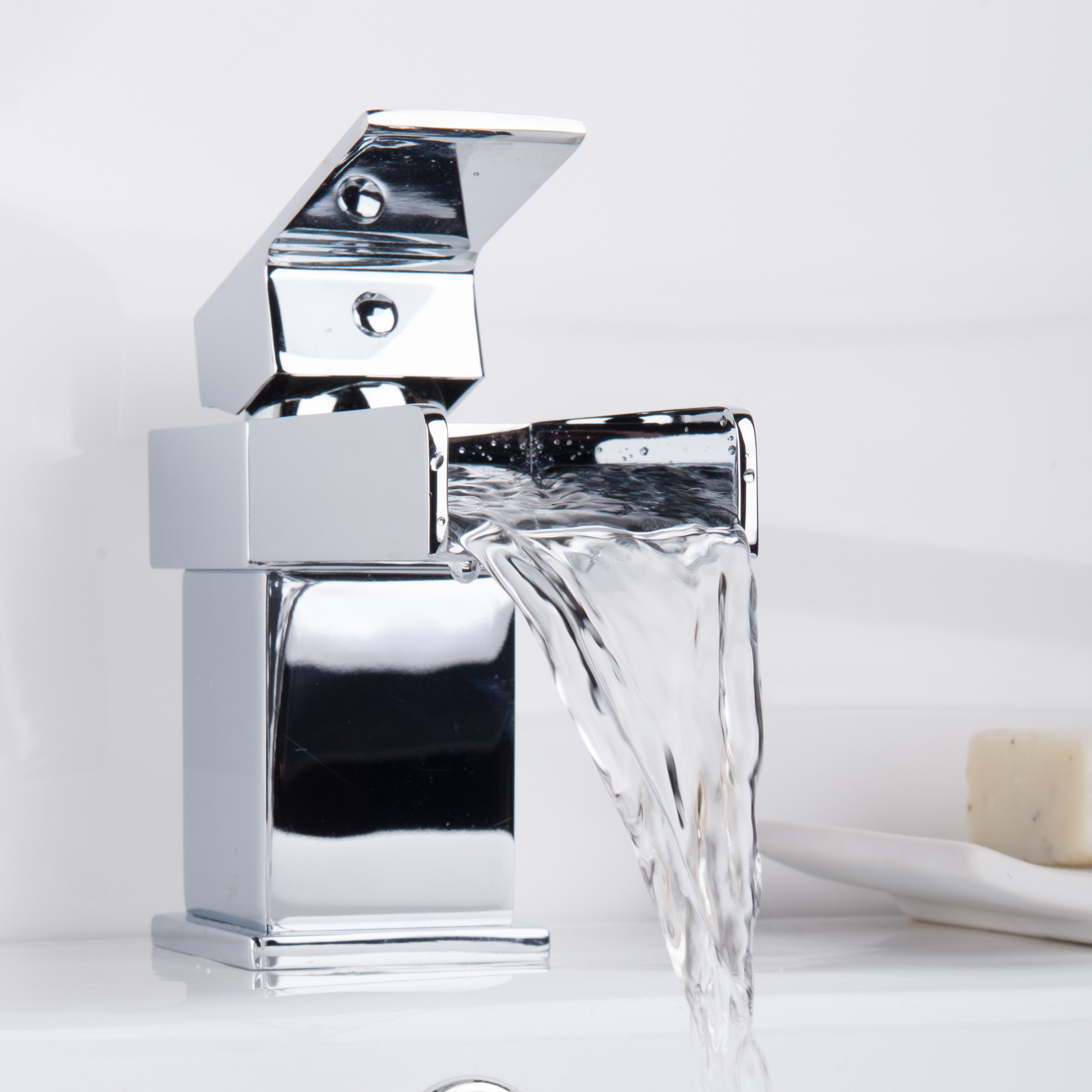 Saturn Contemporary Waterfall Basin Sink Single Lever Mono Mixer Tap