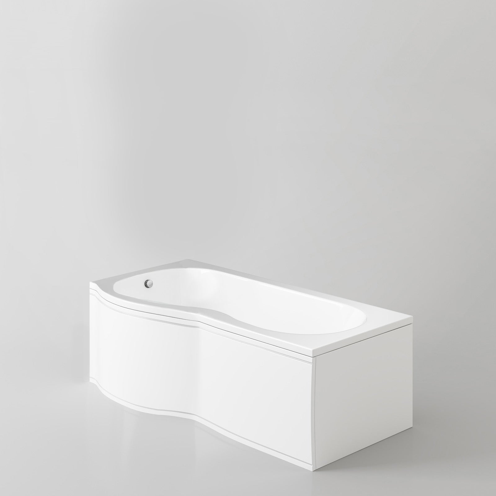 Diamond 1700 x 700mm P-Shaped Shower Bath with Bath Screen Left Hand