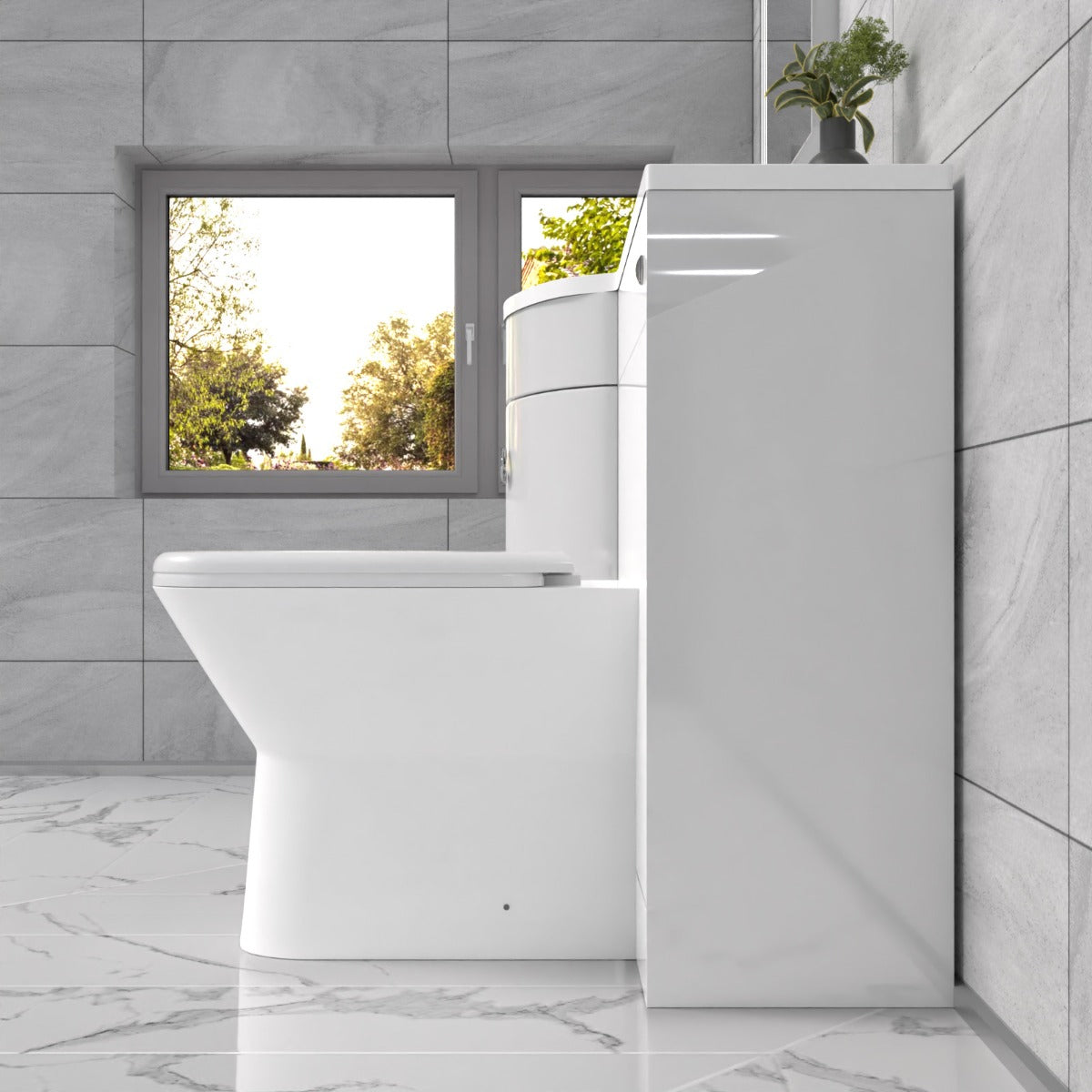 Dene 1100mm Sink White Combination Vanity Unit with BTW Toilet