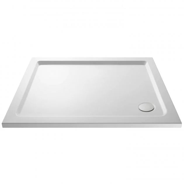 Slim 900 x 800 Rectangular Stone Resin Shower Tray For Wetroom Enclosure