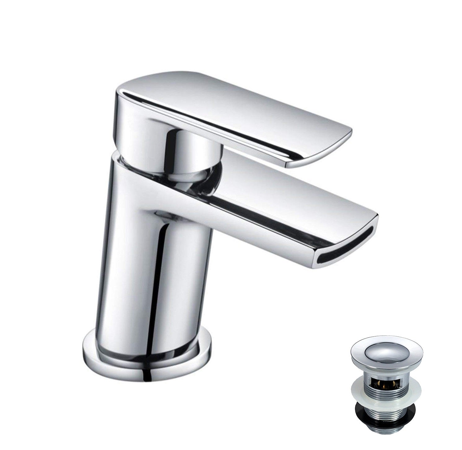 Centa Contemporary Bathroom Waterfall Basin Sink Mono Mixer Tap With Waste