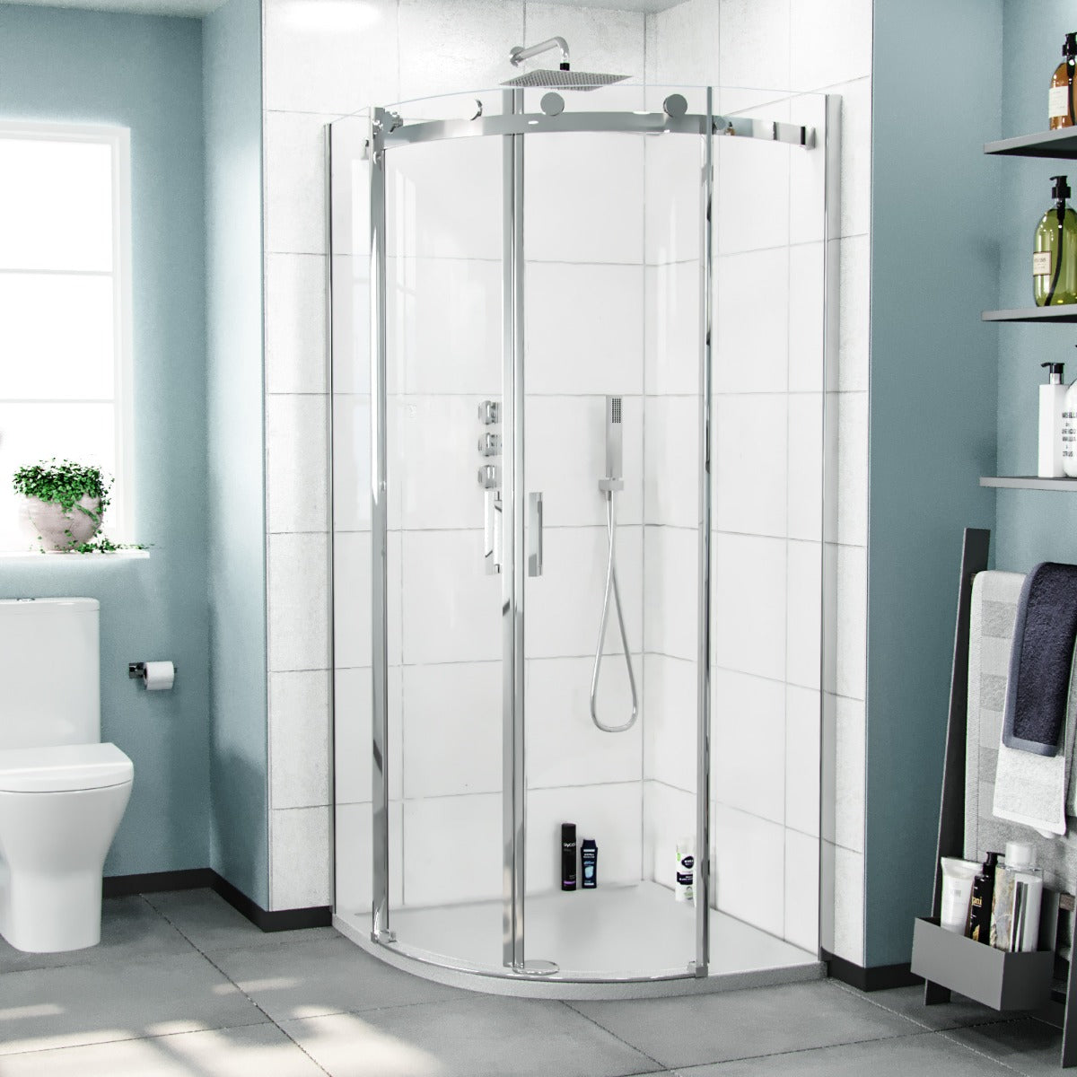 Hardwick 900mm Frameless Quadrant Corner Shower Enclosure