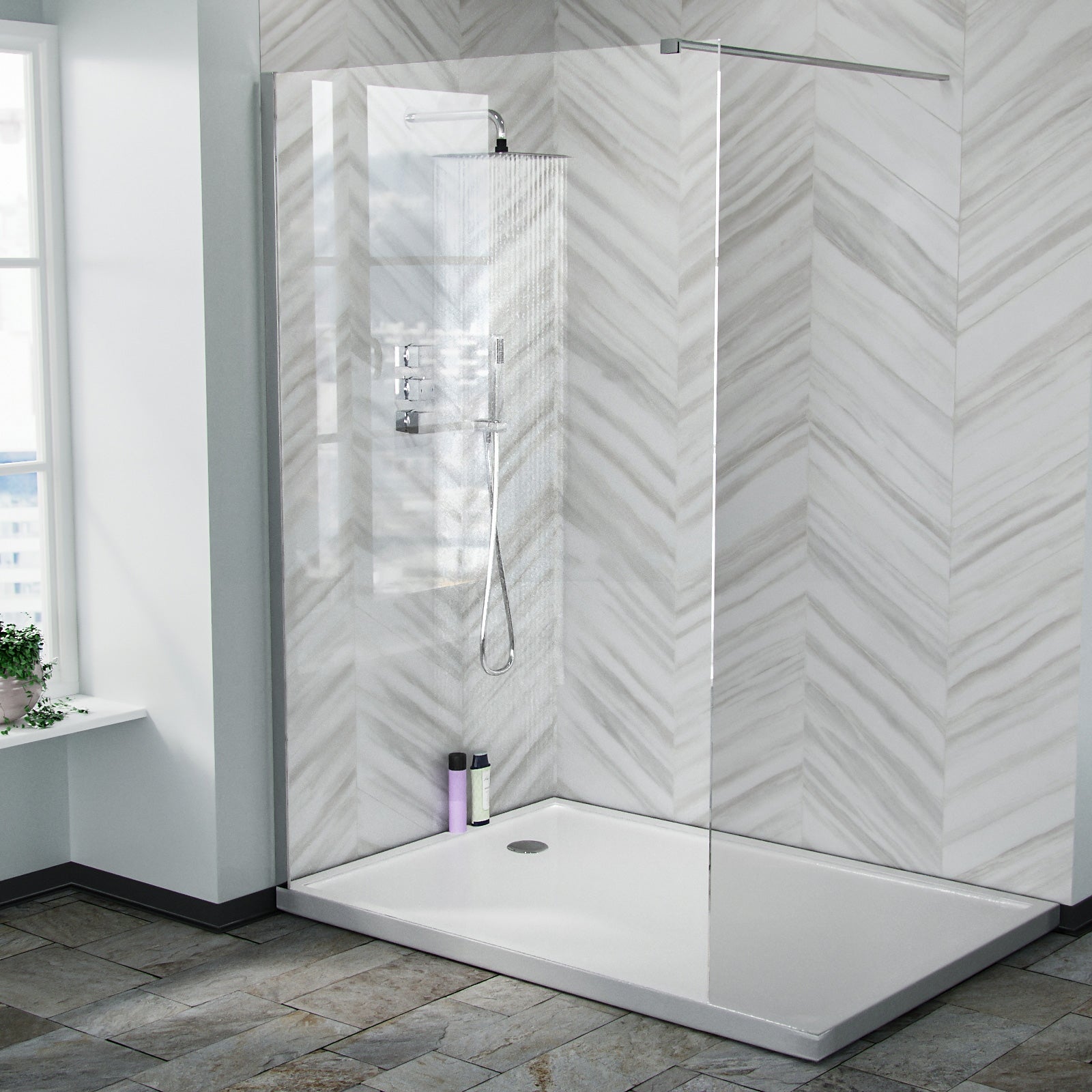 Samoa 1200 mm Wet Room Shower Enclosure
