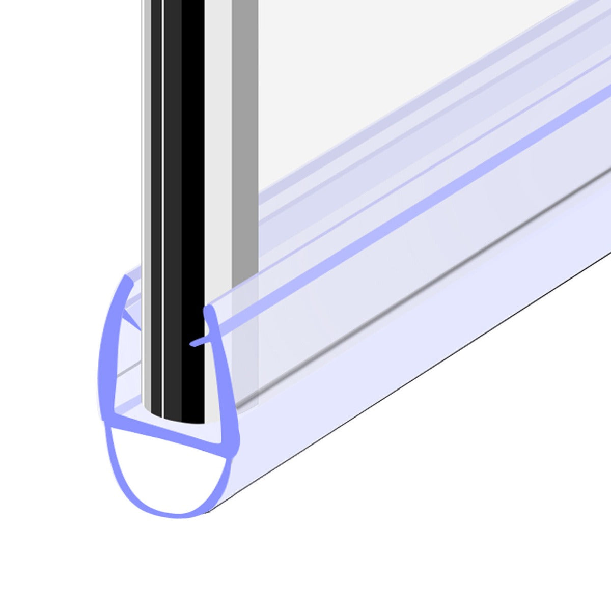 Bath Shower Door Rubber Seal Strip For 6mm Glass Seals Gaps Up To 4mm
