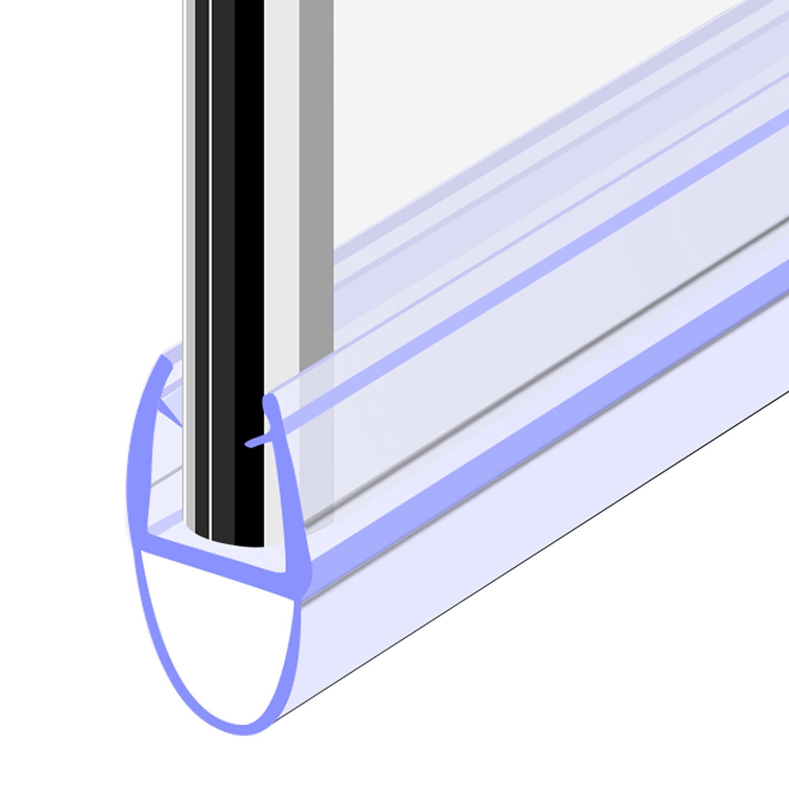 Bath Shower Door Rubber Seal Strip For 6mm Glass Seals Gaps Up To 7mm