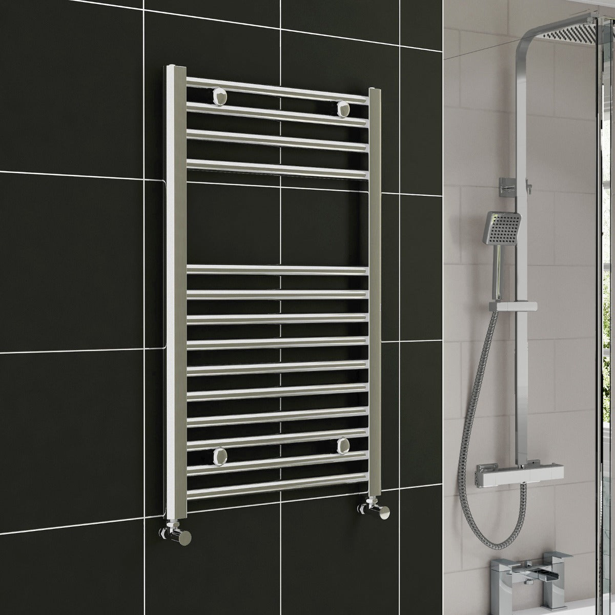 Kartel 800 x 500mm Straight Radiator Towel Rail Chrome