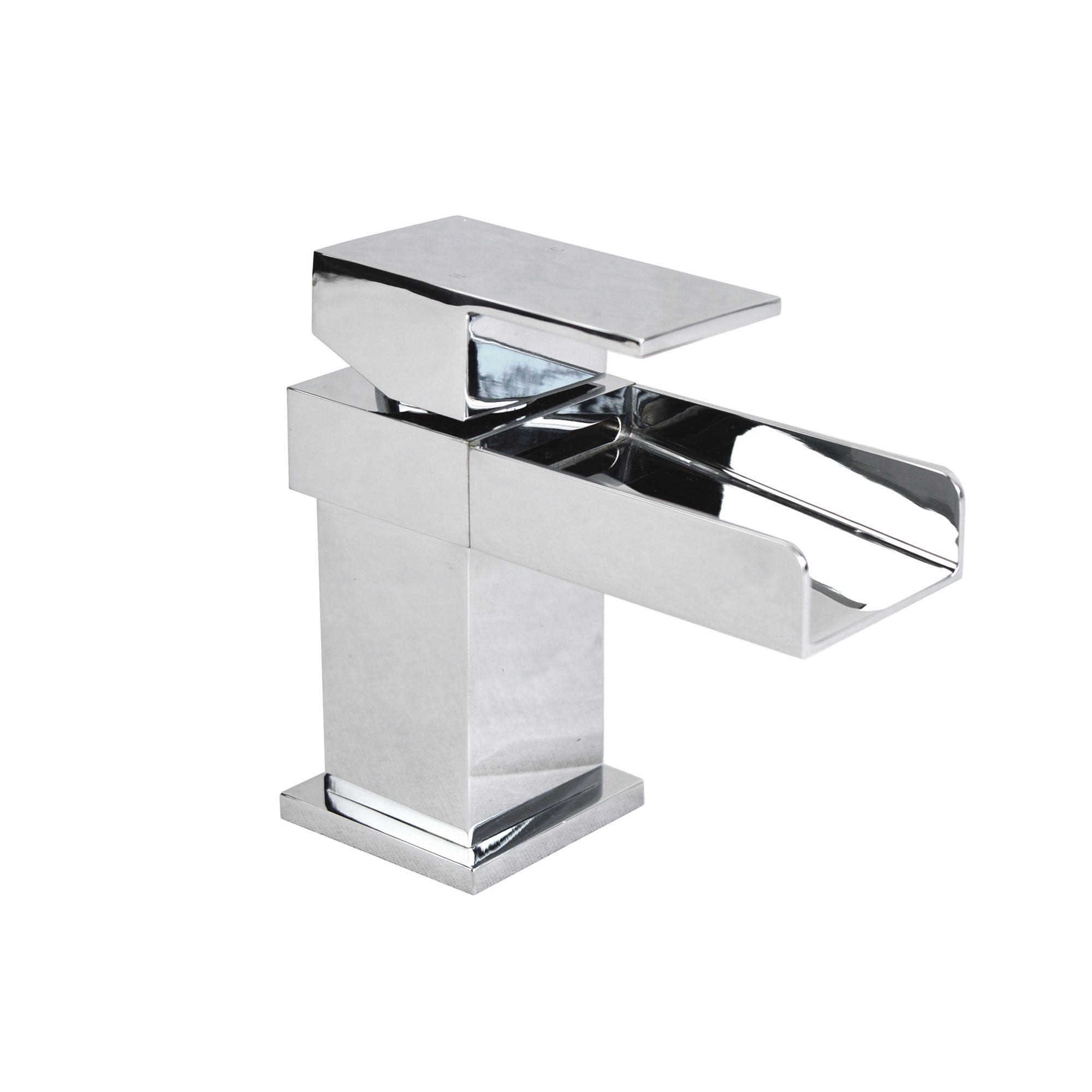 Chrome Deck Mounted Waterfall Cloakroom Basin Brass Mono Mixer Tap
