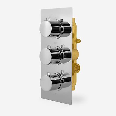 Calla Concealed Two-Way Three-Dial Valve With Slim Round Ceiling Shower Head And Handset Kit