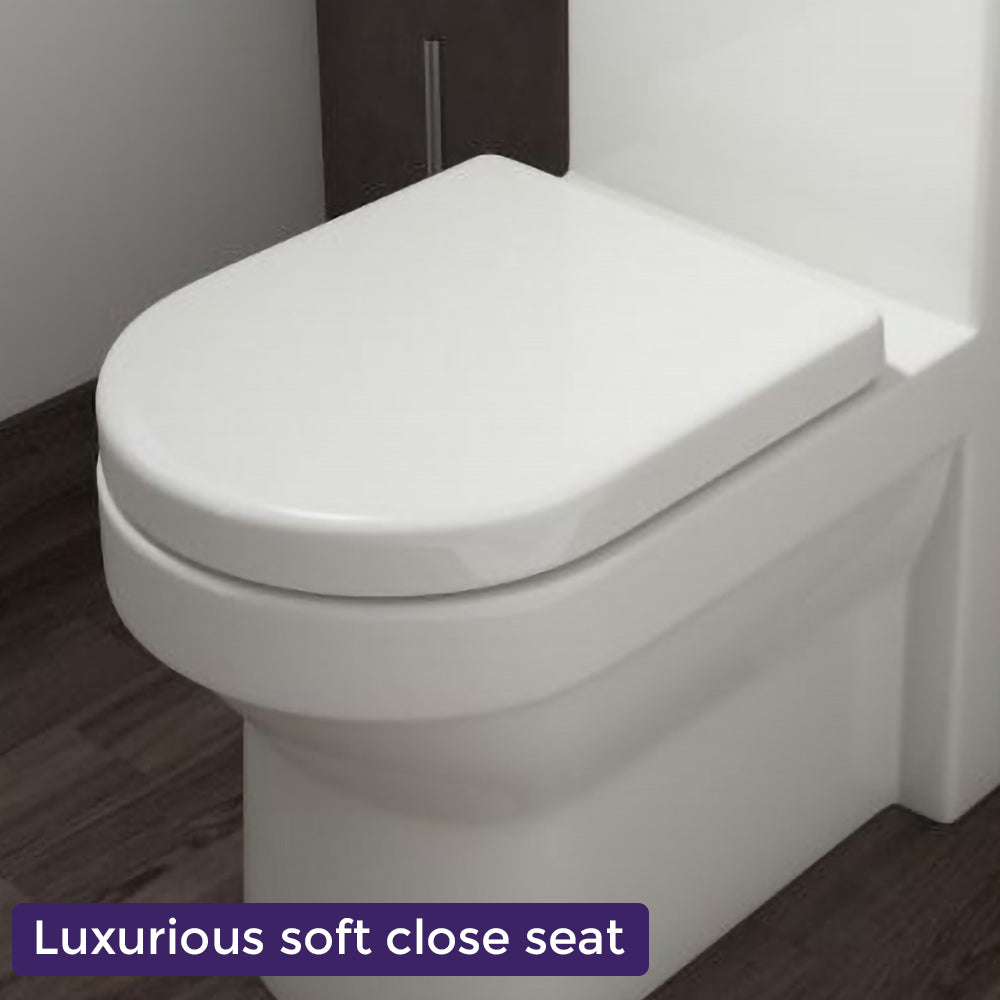 2 In 1 Compact Close Coupled Toilet and Basin Combo Space Saver Unit with Mono Basin Mixer Tap & Waste