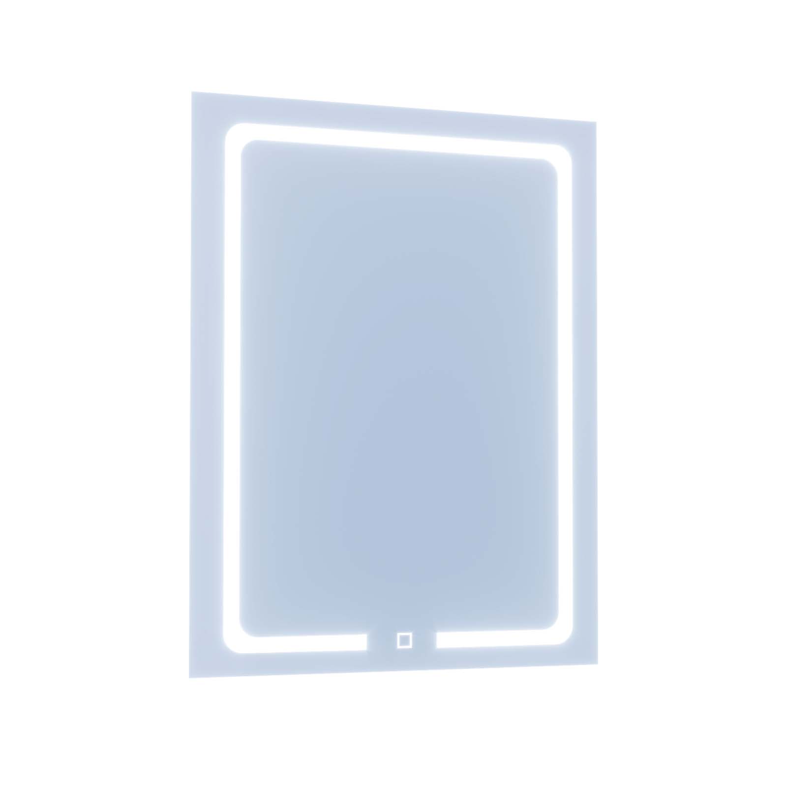 Lawerence Inset LED 600x800mm Straight Corner Bathroom Mirror Touch Controls Demister