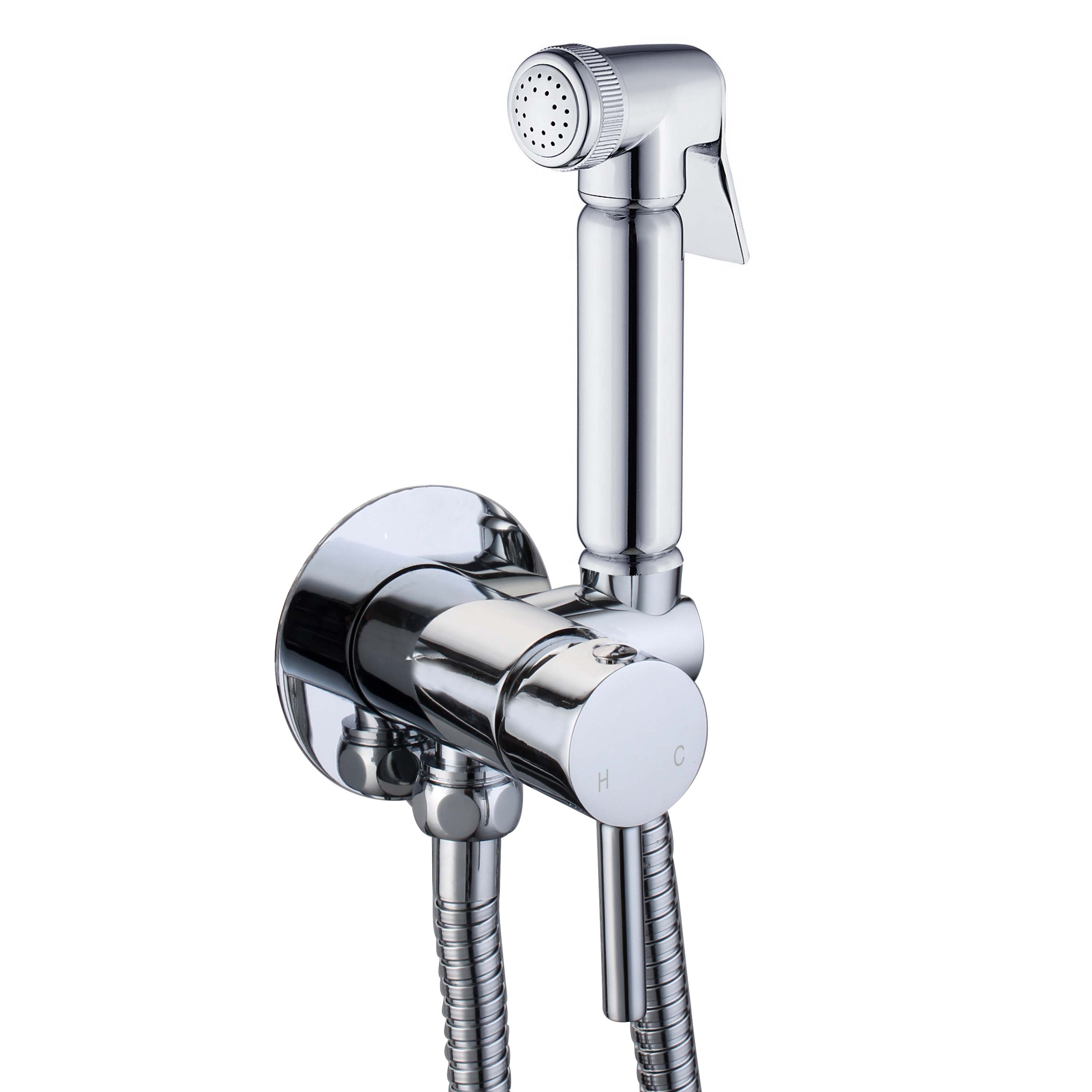 Shataff Bidet Douche Hand Shower and Mixer Valve and Holder Spray Kit Head