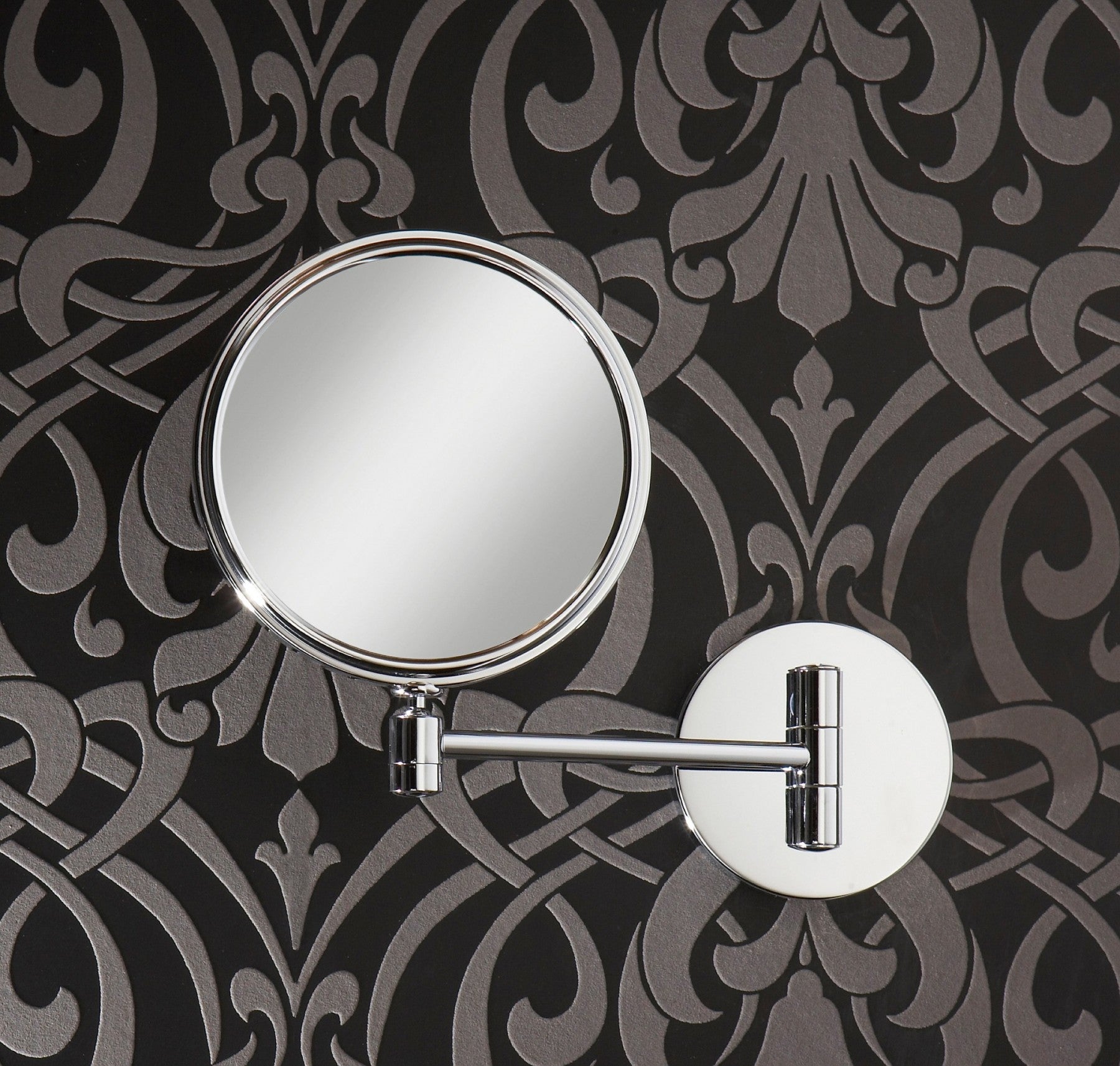 HiB Rico Circular Chrome Mirror With 3 x Magnification And Multi Positional Arm