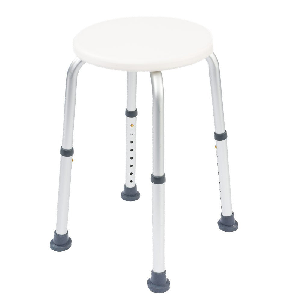 Round Light Weight Non-Slip Shower & Bath Stool with Adjustable Feet