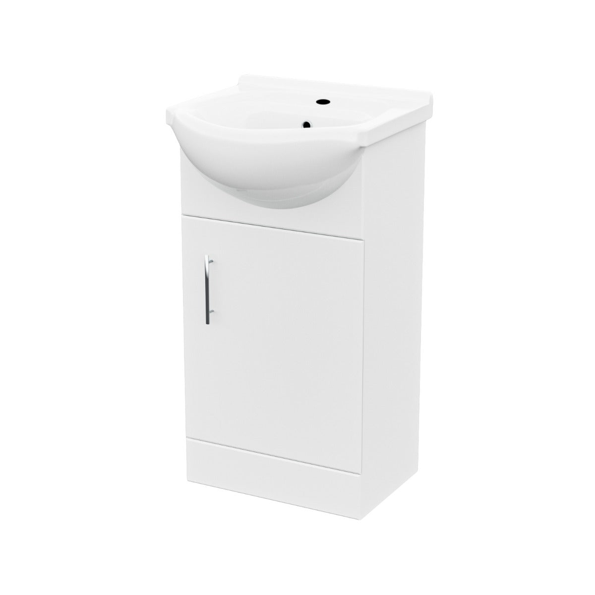 Ellen 450mm Floorstanding Vanity Basin Unit, Basin Mixer Tap & Waste White
