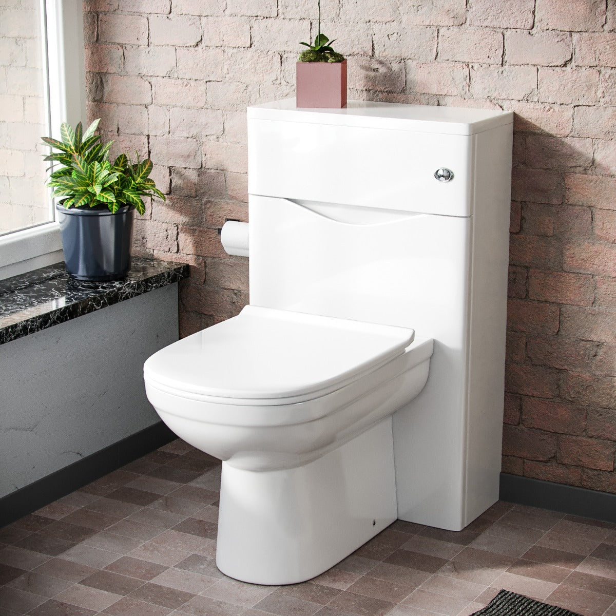 Merton Modern Back To Wall Toilet Pan and WC Unit Soft Close Seat White