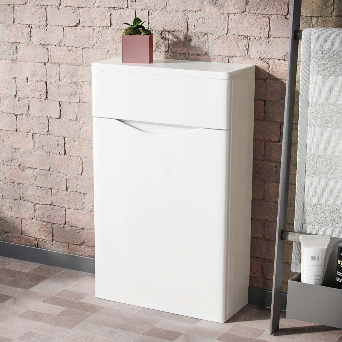 Merton 500mm Modern Back To Wall WC Unit BTW Bathroom Furniture White