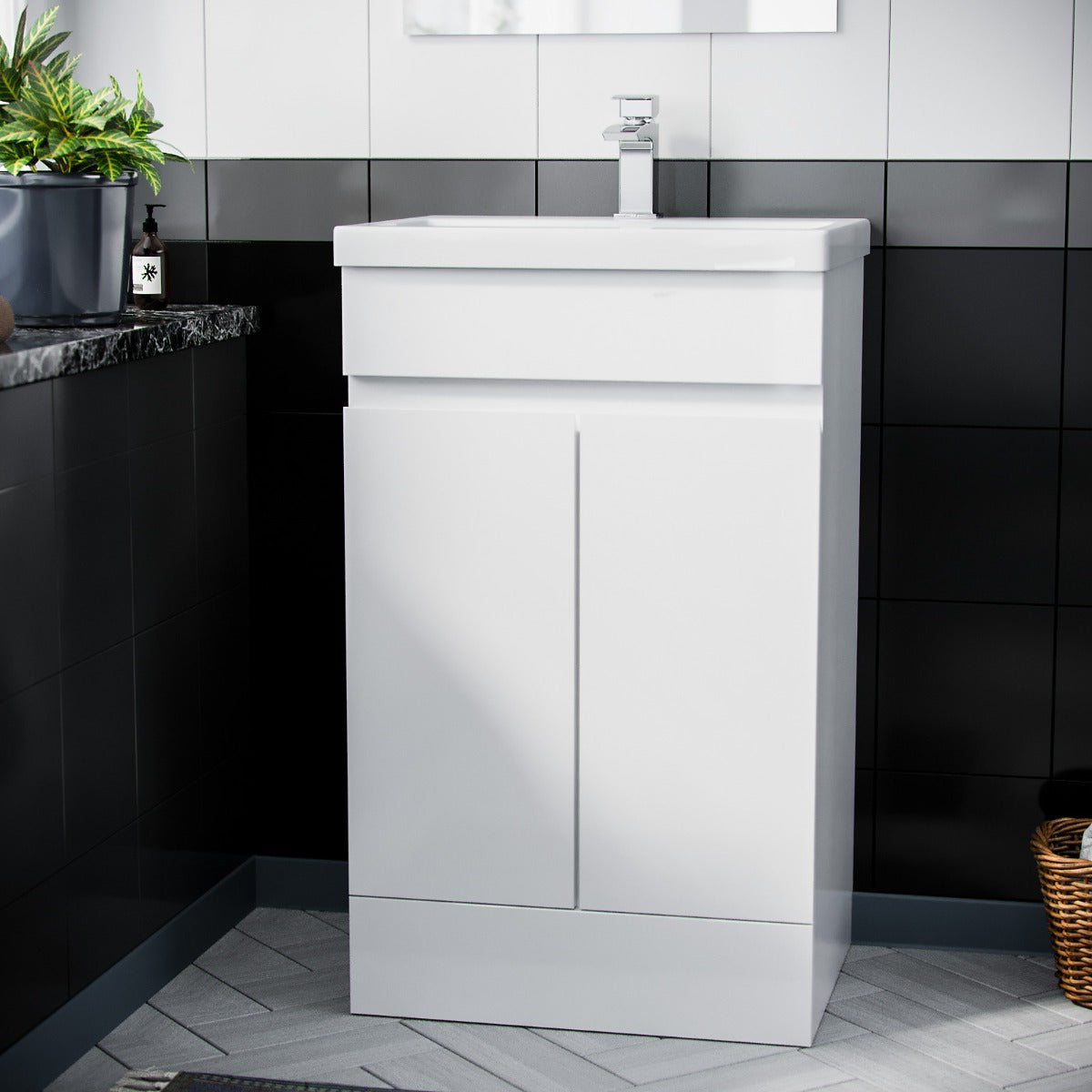 Alaska 500mm Floorstanding Vanity Basin Unit White
