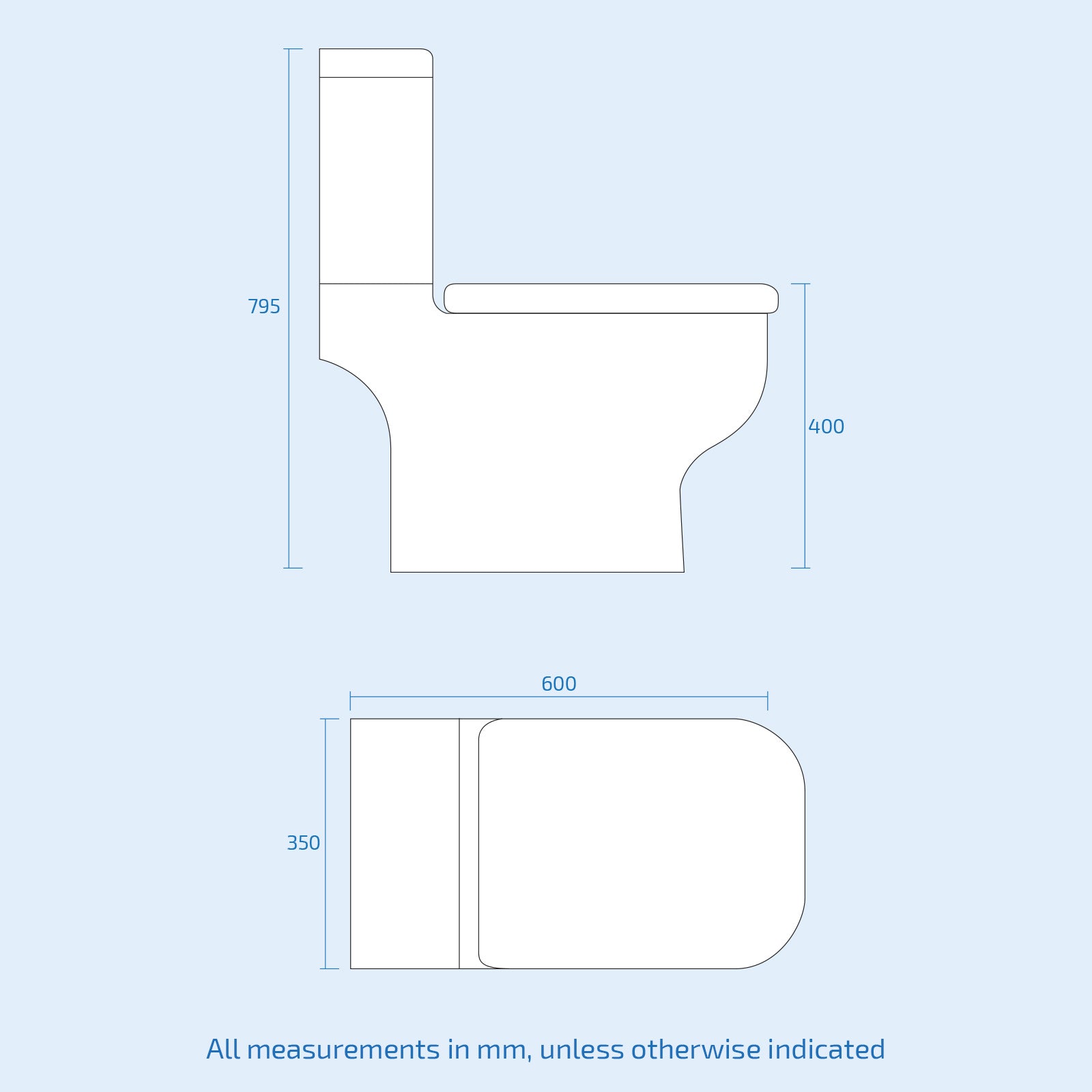 Haywood Modern Ceramic Toilet Pan, Dual Flush Cistern And Soft Close Seat