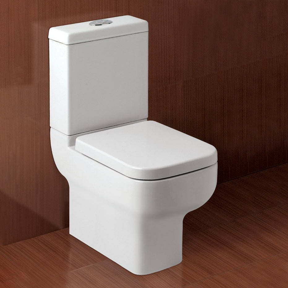 Haywood Modern Ceramic Toilet Pan, Dual Flush Cistern And Soft Close Seat